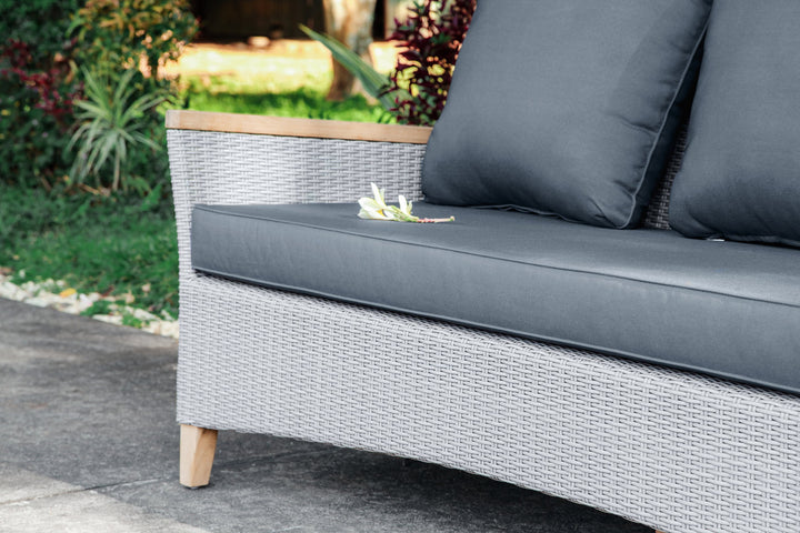 Florence 3 seat Lounger: Grey Cartenza Cushions
