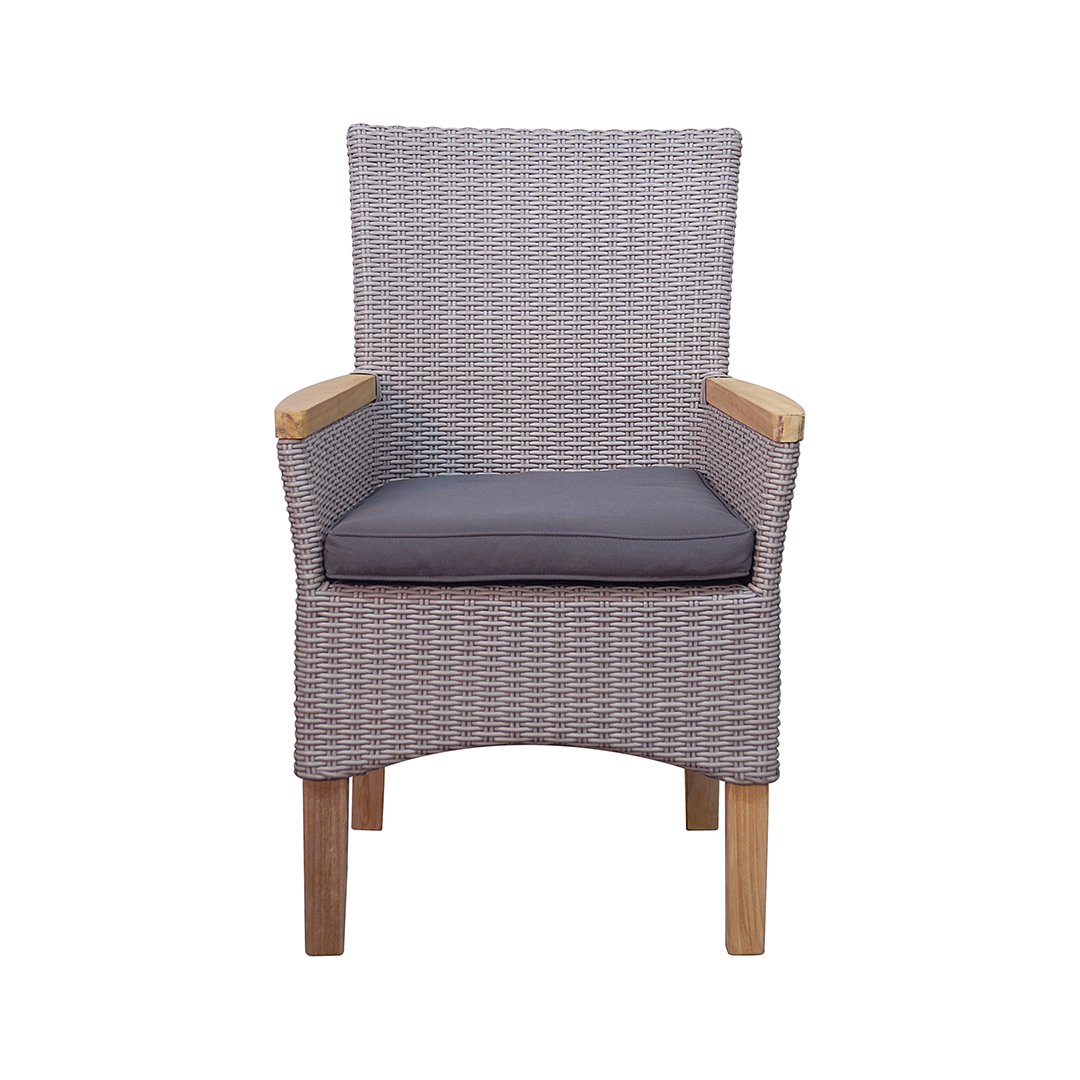 Florence Dining Arm Chair with Grey Cushion