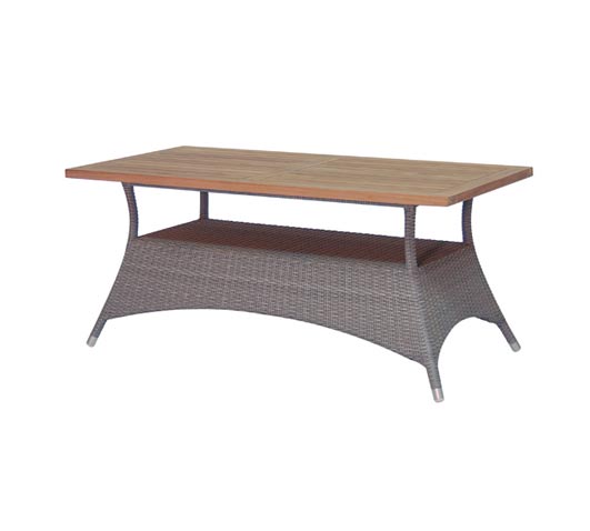 Venice Low Dining Table - Grey Wicker