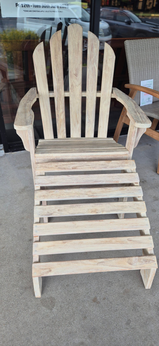 Adirondack Chair White with Stool - SALE