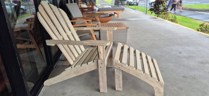 Adirondack Chair White with Stool - SALE