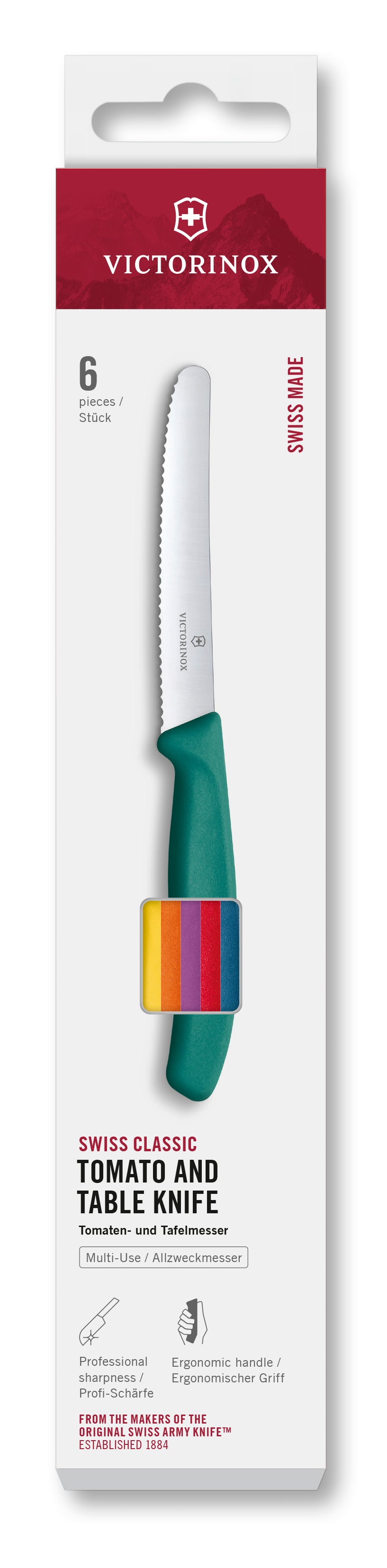 Victorinox Steak and Tomato Knife Various Colours - Pack 6