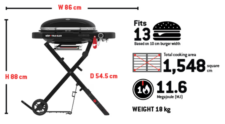 Weber Traveler Compact  Portable Gas Barbecue