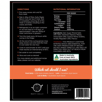 Misty Gully Maple Bacon Cure 1kg
