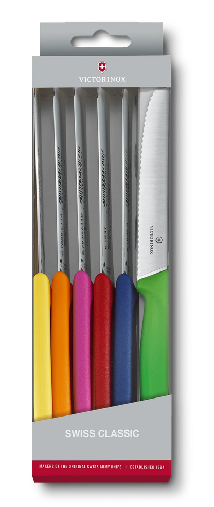 Victorinox Steak and Tomato Knife Various Colours - Pack 6