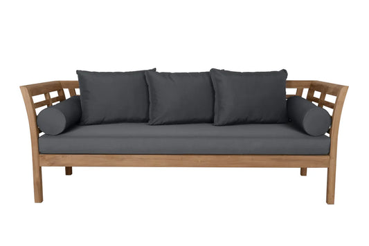 East India Teak Daybed with cushions  - Dove