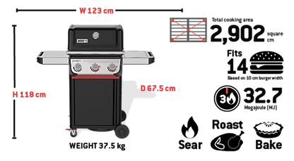 Spirit E-325 Black Barbeque LPG