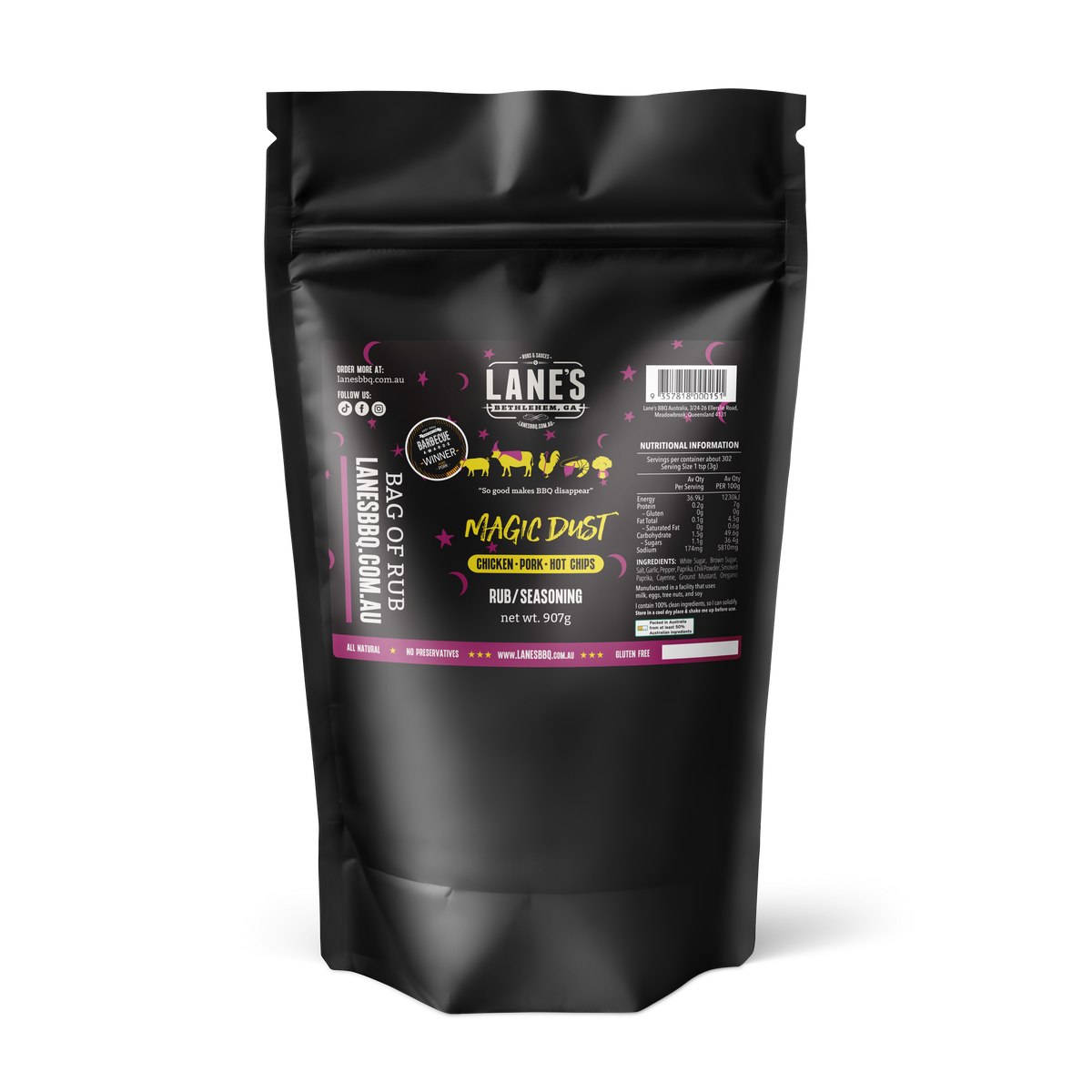 Lanes Magic Dust Rub 2lb Bag