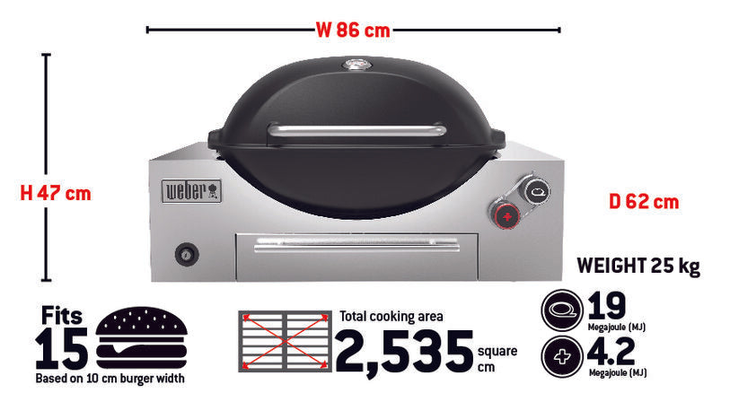 Built-in Q+ Premium Q3600N+ Smoke Grey LPG