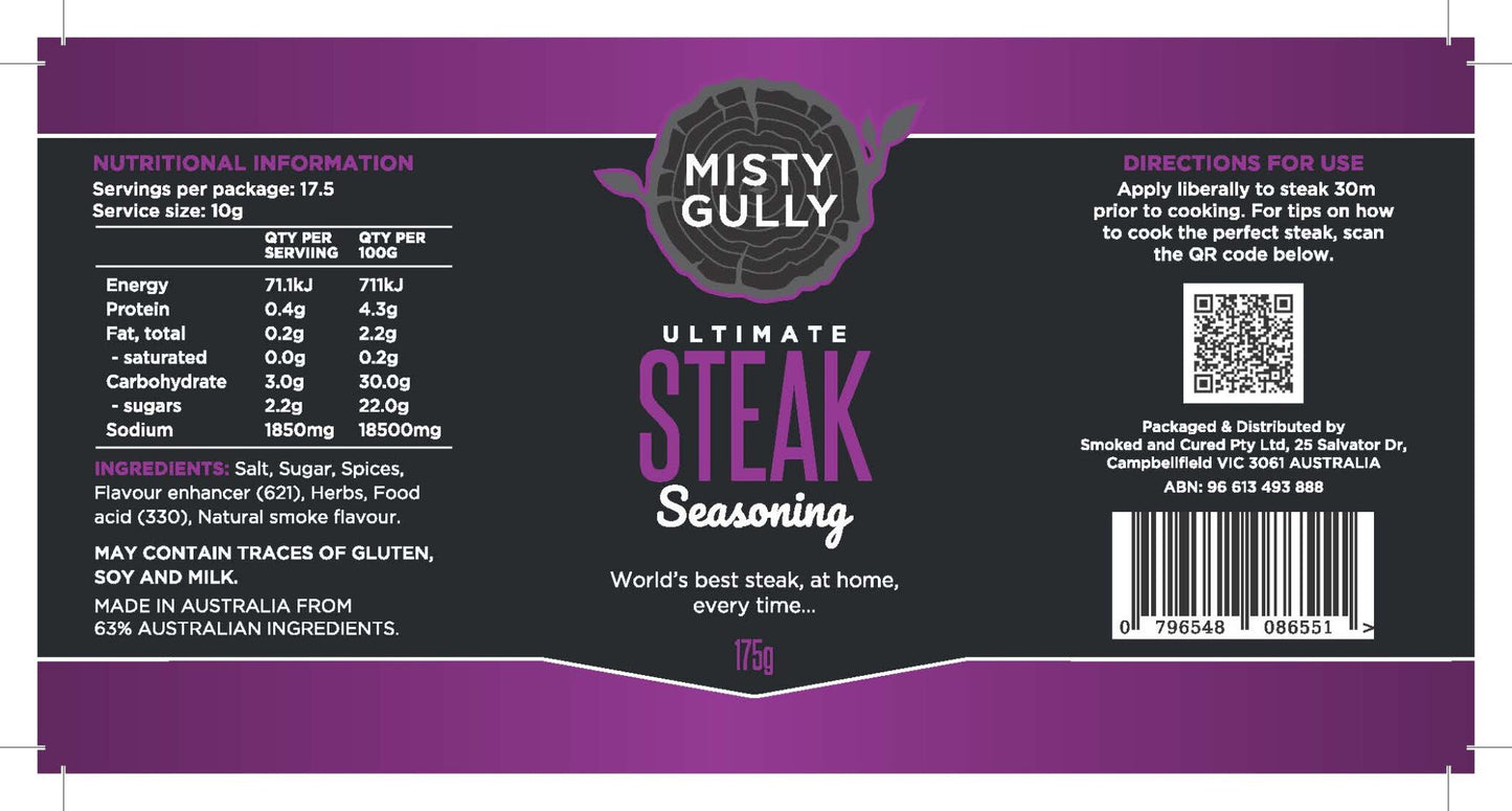 Misty Gully Ultimate Steak Seasoning (175g)