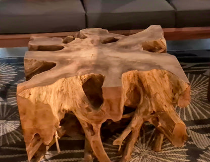 East India Teak Square Block Coffee Table - 80cm