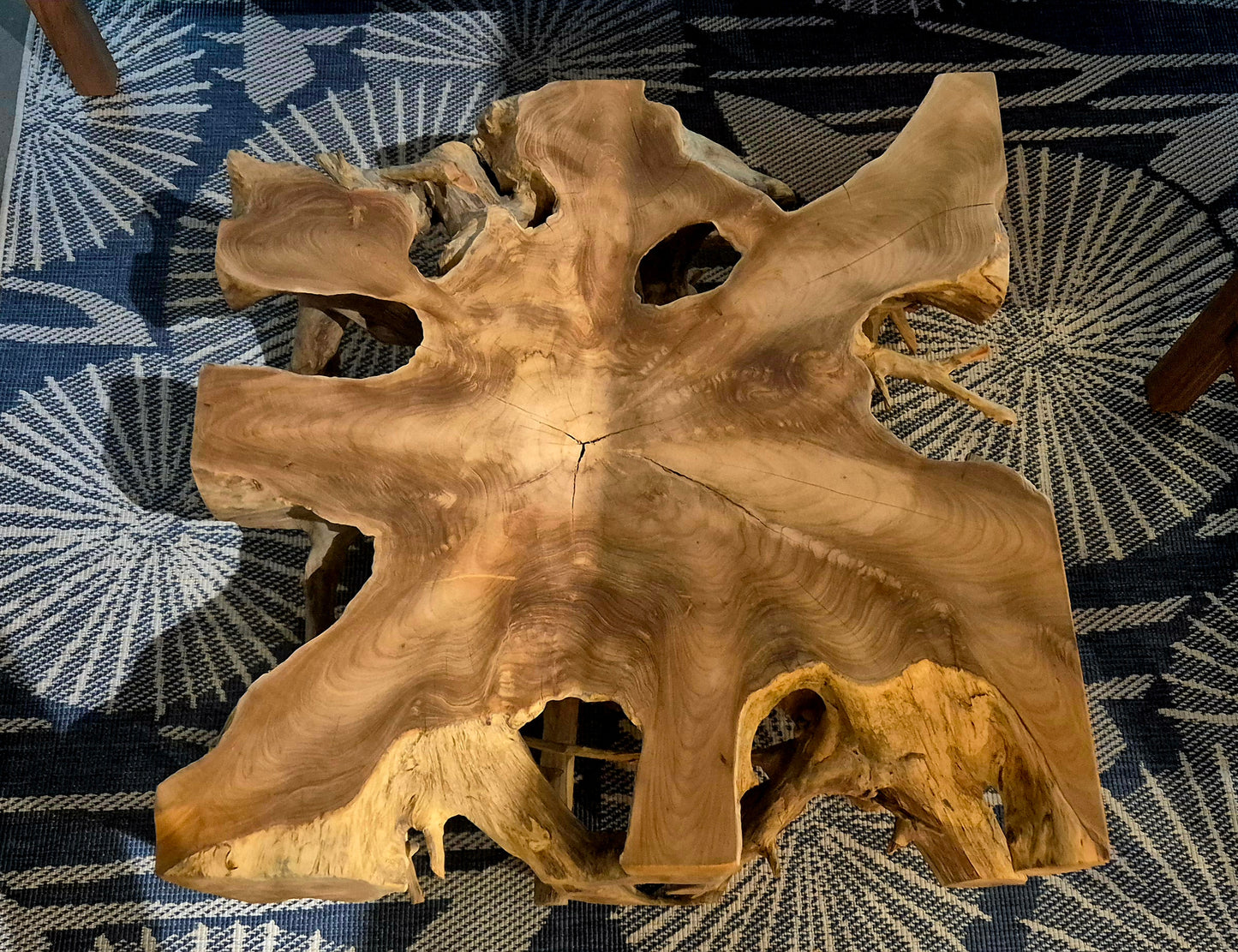 East India Teak Square Block Coffee Table - 80cm