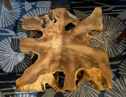 East India Teak Square Block Coffee Table - 80cm